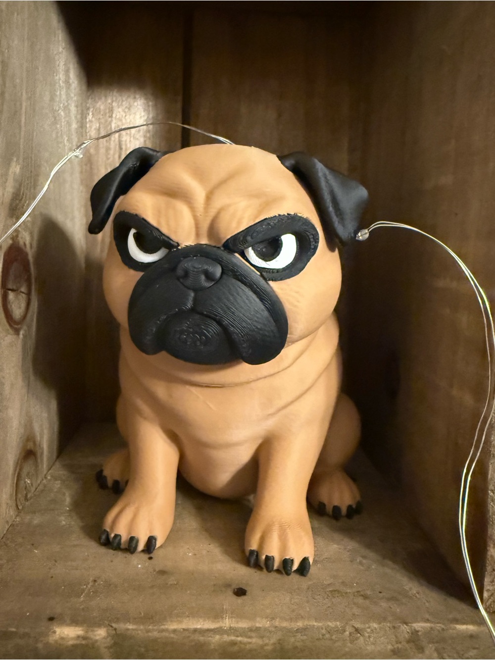 Grumpy pug 3d printed  - Decorative Pet Figurine